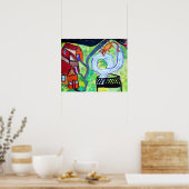 トランポリンの近所の猫 ポスター (キッチン)