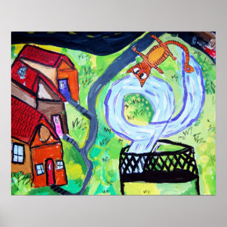 トランポリンの近所の猫 ポスター