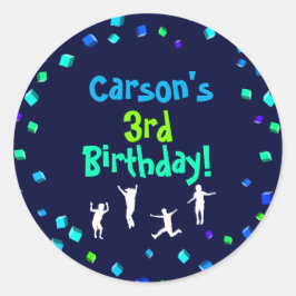 トランポリンまたはバウンスパーティーカップケーキトッパー ラウンドシール