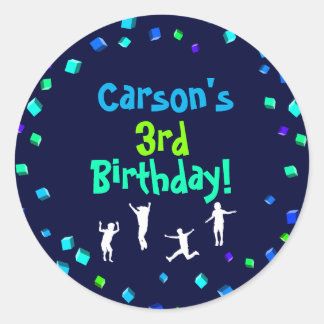 トランポリンまたはバウンスパーティーカップケーキトッパー ラウンドシール