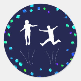 トランポリンまたはバウンスパーティーカップケーキトッパー ラウンドシール