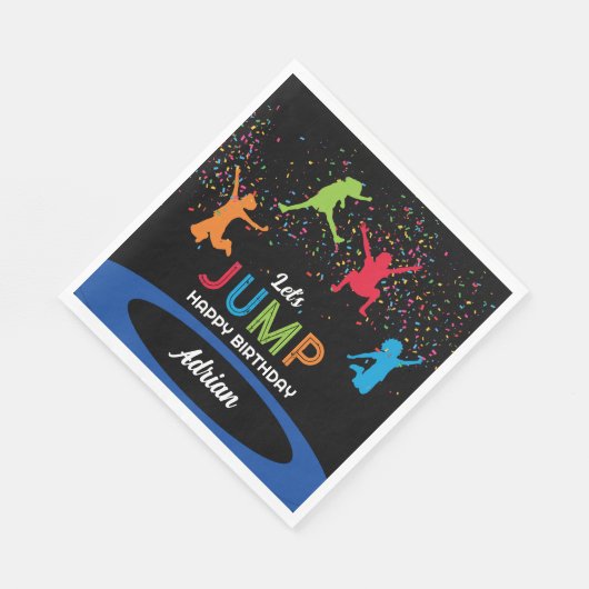 トランポリンカラフルパークジャンプ子供の誕生日パーティー スタンダードランチョンナプキン (角)