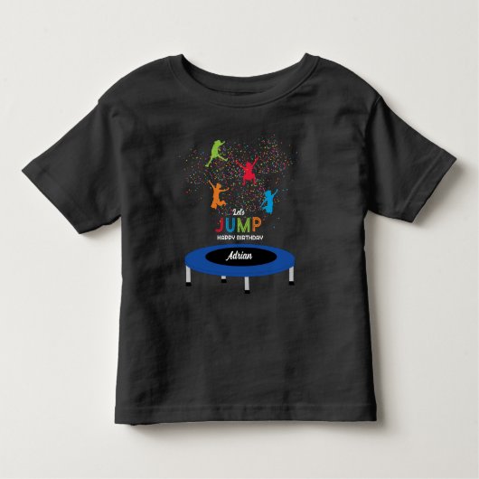 トランポリンカラフルパークジャンプ子供の誕生日パーティー トドラーTシャツ (正面)