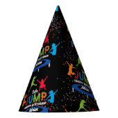 トランポリンカラフルパークジャンプ子供の誕生日パーティー パーティーハット (正面)