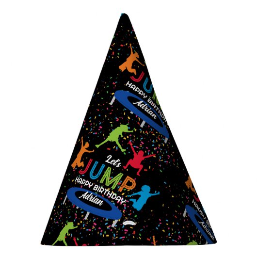 トランポリンカラフルパークジャンプ子供の誕生日パーティー パーティーハット (右)