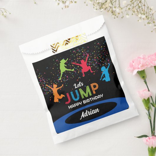 トランポリンカラフルパークジャンプ子供の誕生日パーティー フェイバーバッグ (封をした状態)