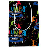 トランポリンカラフルパークジャンプ子供の誕生日パーティー ミディアムペーパーバッグ (正面)