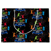 トランポリンカラフルパークジャンプ子供の誕生日パーティー ラージペーパーバッグ (正面)