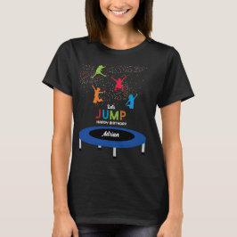 トランポリンカラフルパークジャンプ子供の誕生日パーティー Tシャツ