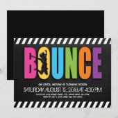 トランポリンコートの子供の誕生日パーティー 招待状 (正面/裏面)