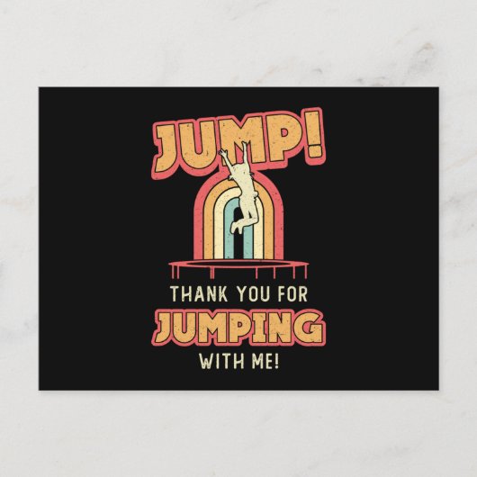 トランポリンジャンプありがとう体操者トランポリン ポストカード (正面)