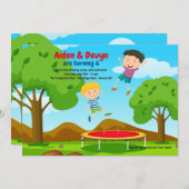 トランポリンジャンプ招待状 招待状 (正面/裏面)