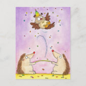 トランポリンハッピーバースデーはがき（ニコール·ジャネス） ポストカード (正面)