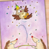 トランポリンハッピーバースデーはがき（ニコール·ジャネス） ポストカード