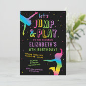 トランポリンパークガールズバースデーパーティー招待状 招待状 (スタンド正面)