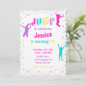 トランポリンパークジャンプバウンスガールズパーティー 招待状 (スタンド正面)