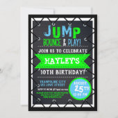 トランポリンパークバウンスパーティーネオンカラーズサマー 招待状 (正面)