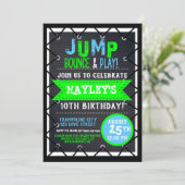 トランポリンパークバウンスパーティーネオンカラーズサマー 招待状 (スタンド正面)