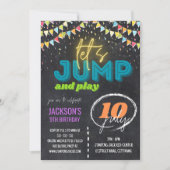 トランポリンパーク子供の誕生日パーティー 招待状 (正面)