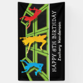 トランポリンパーク子供の誕生日パーティー 横断幕 (縦)