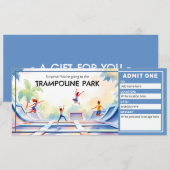 トランポリンパーク - バウンスハウスチケット 招待状 (正面/裏面)