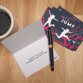 トランポリンパーク レッツジャンプ 赤 バースデーパーティー サンキューカード