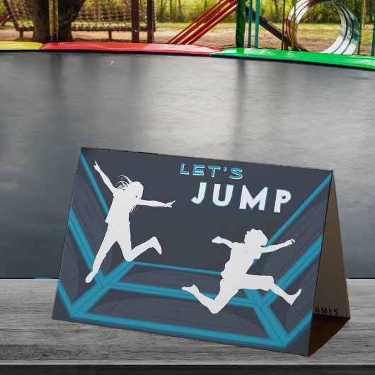 トランポリンパーク Let's Jump 青い誕生日パーティー サンキューカード