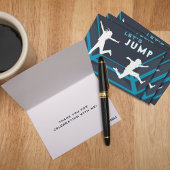 トランポリンパーク Let's Jump 青い誕生日パーティー サンキューカード