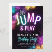 トランポリンパーティの招待状 |ジャンプパーティー 招待状 (正面/裏面)