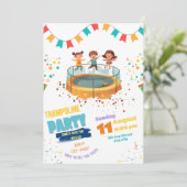 トランポリンパーティの招待状、ジャンプ&バウンスパーティー 招待状 (スタンド正面)