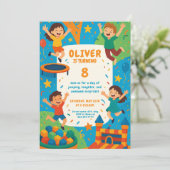 トランポリンパーティーの楽しみ – 誕生日ジャンプ 招待状 (スタンド正面)