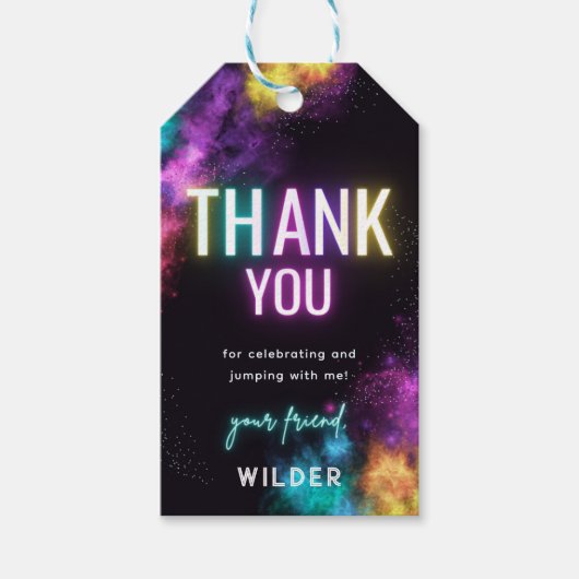 トランポリンパーティーサンキューラベル ギフトタグ (正面)