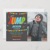 トランポリンパーティーテーマ 子供へ 招待状 (正面)