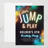 トランポリンパーティー招待状 | ジャンプパーティー 招待状 (正面/裏面)