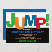 トランポリンパーティー招待状 招待状 (正面/裏面)
