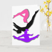 トランポリン体操選手 カード (黄色い花)