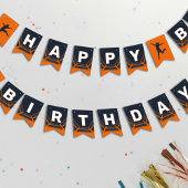 トランポリン公園でオレンジの誕生日パーティーを飛ぼう バンティングフラッグ