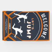 トランポリン公園でオレンジの誕生日パーティーを飛ぼう 横断幕 (横)