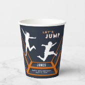 トランポリン公園でオレンジの誕生日パーティーを飛ぼう 紙コップ (正面)