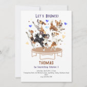 トランポリン公園犬の誕生日を跳ね返そう 招待状 (正面)