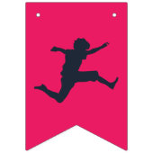 トランポリン公園赤い誕生日パーティーを飛ぼう バンティングフラッグ (第1の旗)