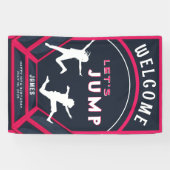 トランポリン公園赤い誕生日パーティーを飛ぼう 横断幕 (横)