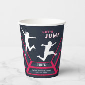 トランポリン公園赤い誕生日パーティーを飛ぼう 紙コップ (正面)