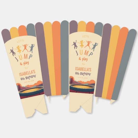 トランポリン子供の誕生日パーティージャンプと遊レトロ フェイバーボックス (見開き)