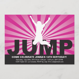 トランポリン誕生日パーティーで少女を招待 招待状