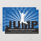 トランポリン誕生日パーティーに誘われる男の子 招待状 (正面/裏面)