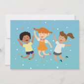 トランポリン誕生日パーティーブルーボーイズバウンスジャンプ 招待状 (裏面)