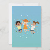 トランポリン誕生日パーティーブルーボーイズバウンスジャンプ 招待状 (裏面)