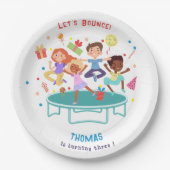 トランポリン跳び跳ね上がりパーク子供の誕生日 ペーパープレート (正面)