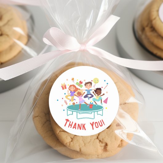 トランポリン跳び跳ね上がりパーク子供の誕生日 ラウンドシール